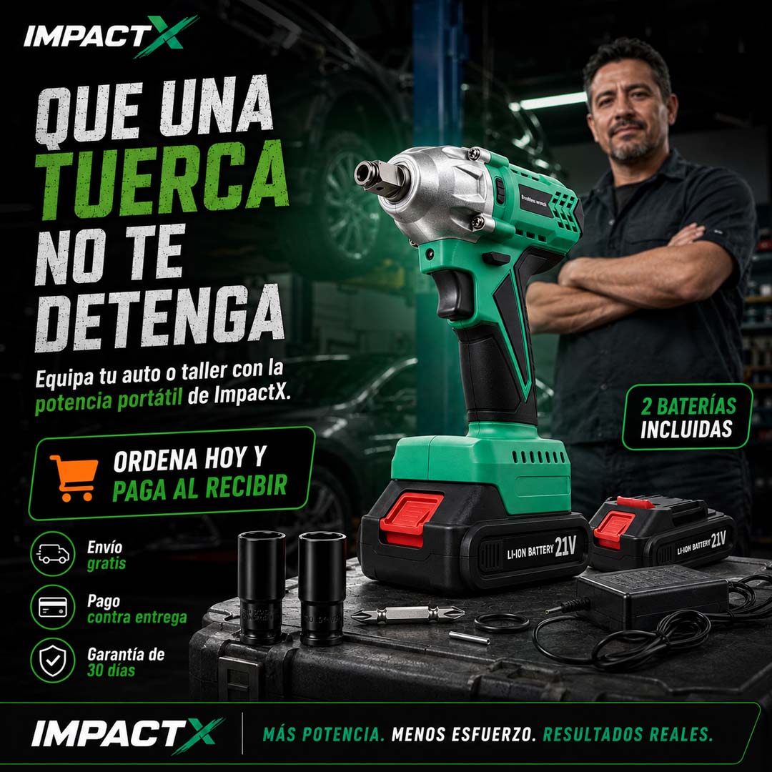 ImpactX - Llave de Impacto Inalámbrica con 2 Baterías