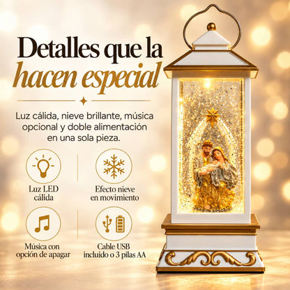 Luz de Belén - Lámpara Nacimiento con Luz y Nieve