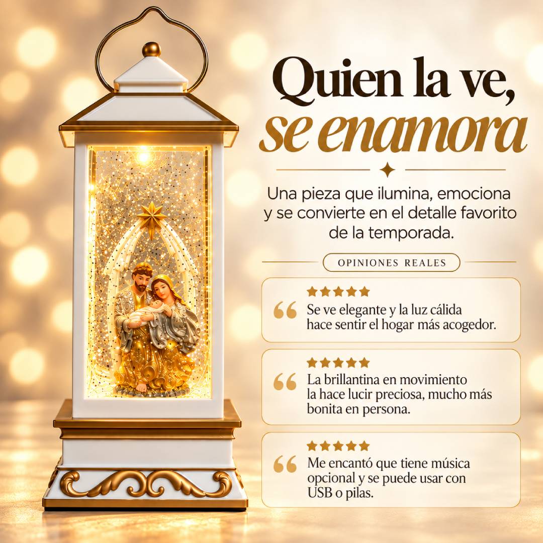 Luz de Belén - Lámpara Nacimiento con Luz y Nieve