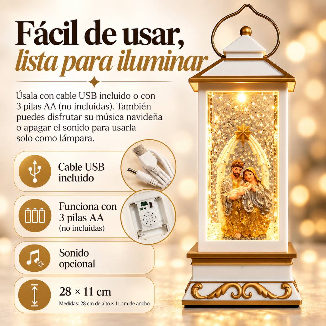 Luz de Belén - Lámpara Nacimiento con Luz y Nieve