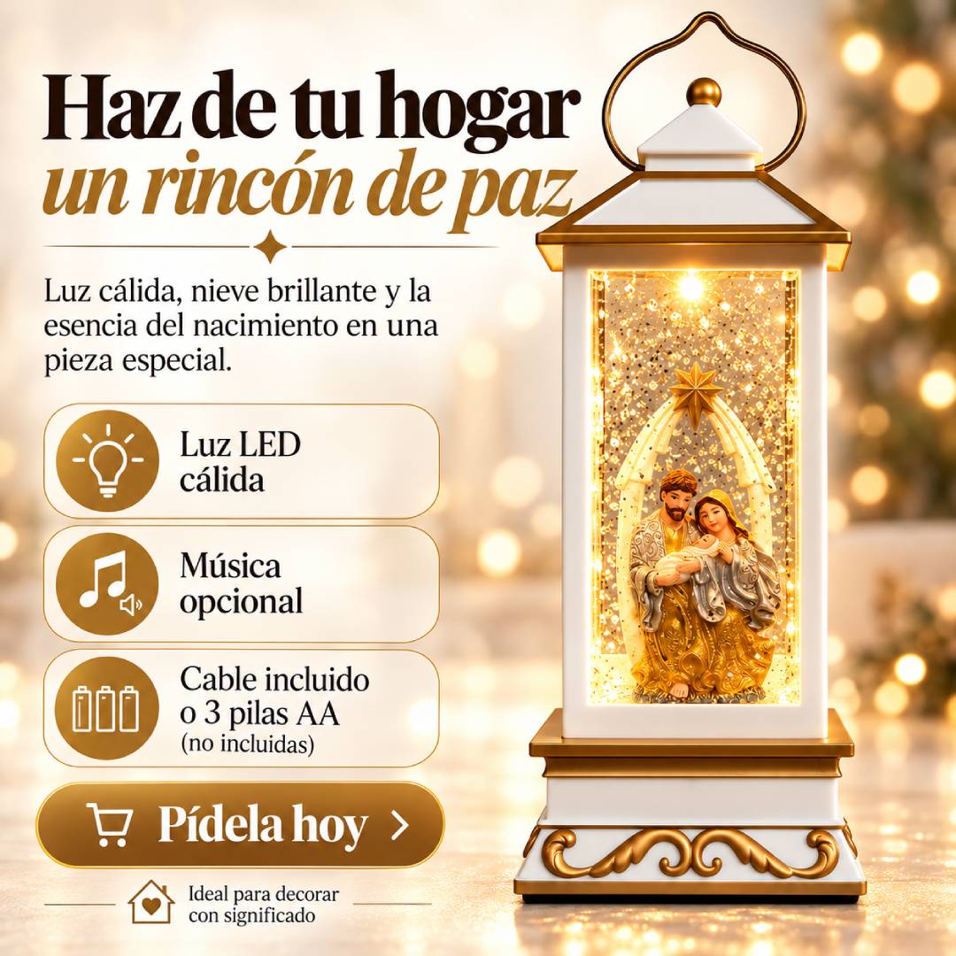 Luz de Belén - Lámpara Nacimiento con Luz y Nieve