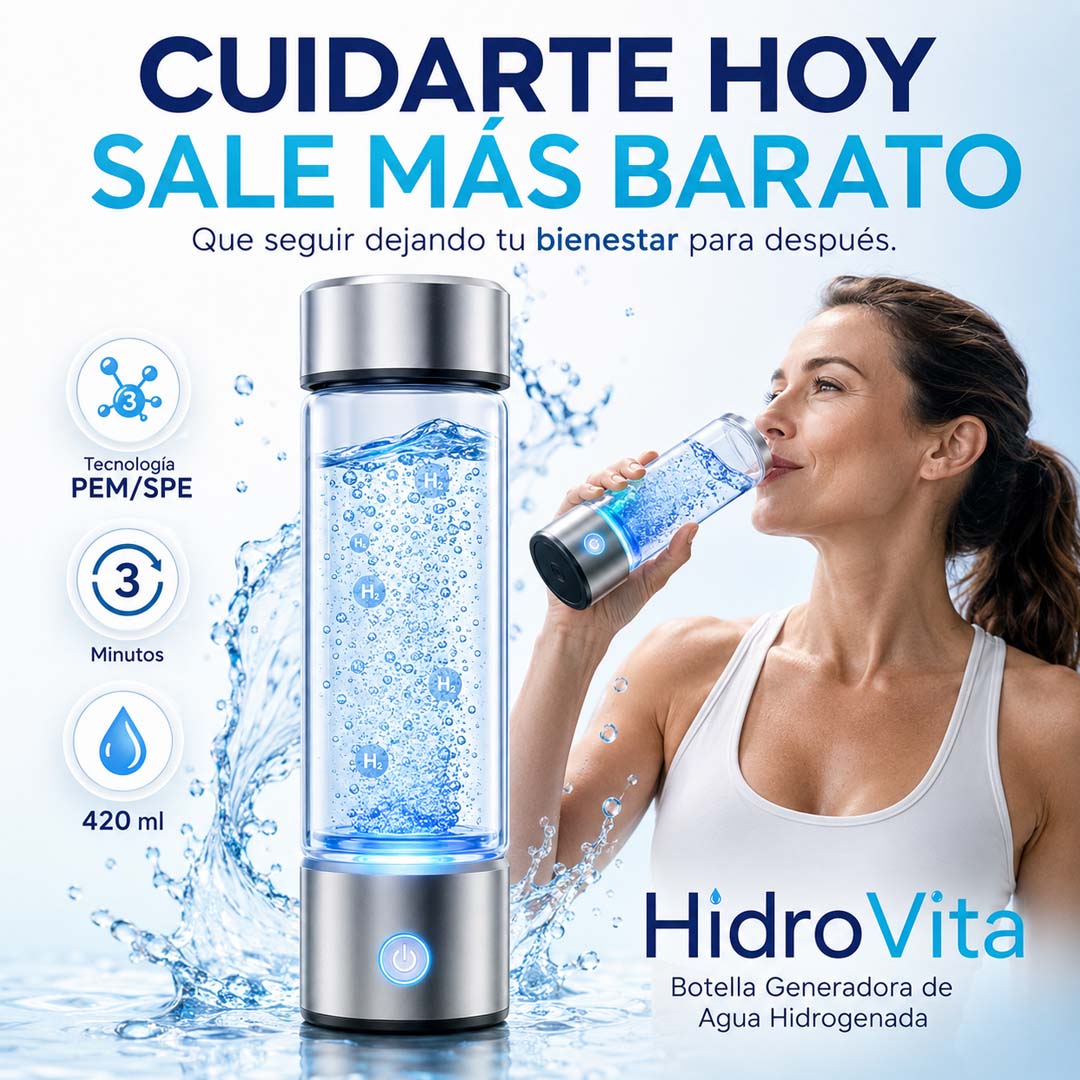 HidroVita - Botella Generadora de Agua Hidrogenada 420 ml