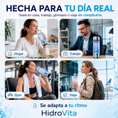 HidroVita - Botella Generadora de Agua Hidrogenada 420 ml