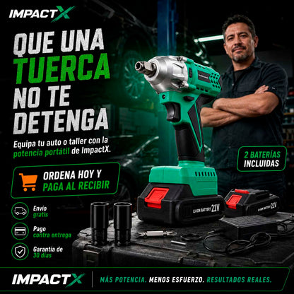 ImpactX - Llave de Impacto Inalámbrica con 2 Baterías