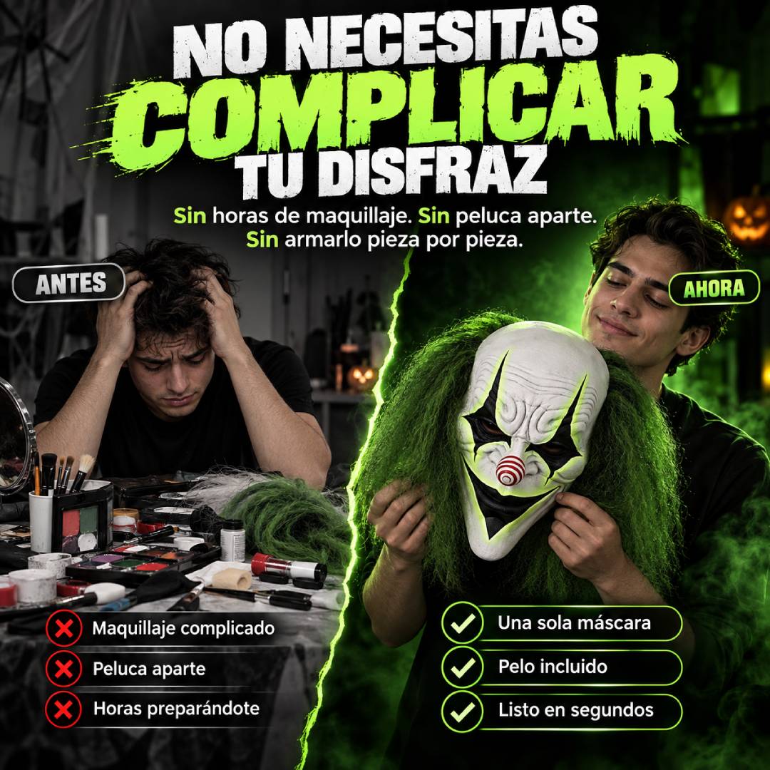 NightClown - Máscara de Payaso de Terror