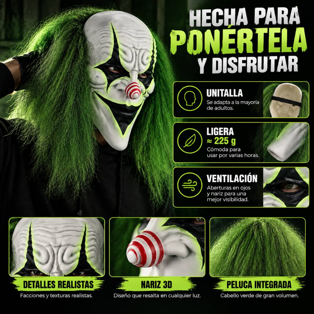 NightClown - Máscara de Payaso de Terror