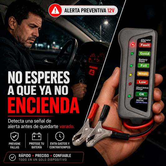 VoltCheck Pro - Probador de Batería y Alternador 12V