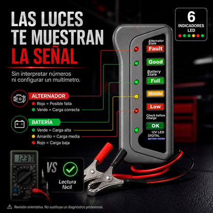 VoltCheck Pro - Probador de Batería y Alternador 12V