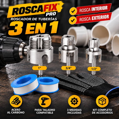 Roscafix PRO - Roscador de Tuberías 3 en 1