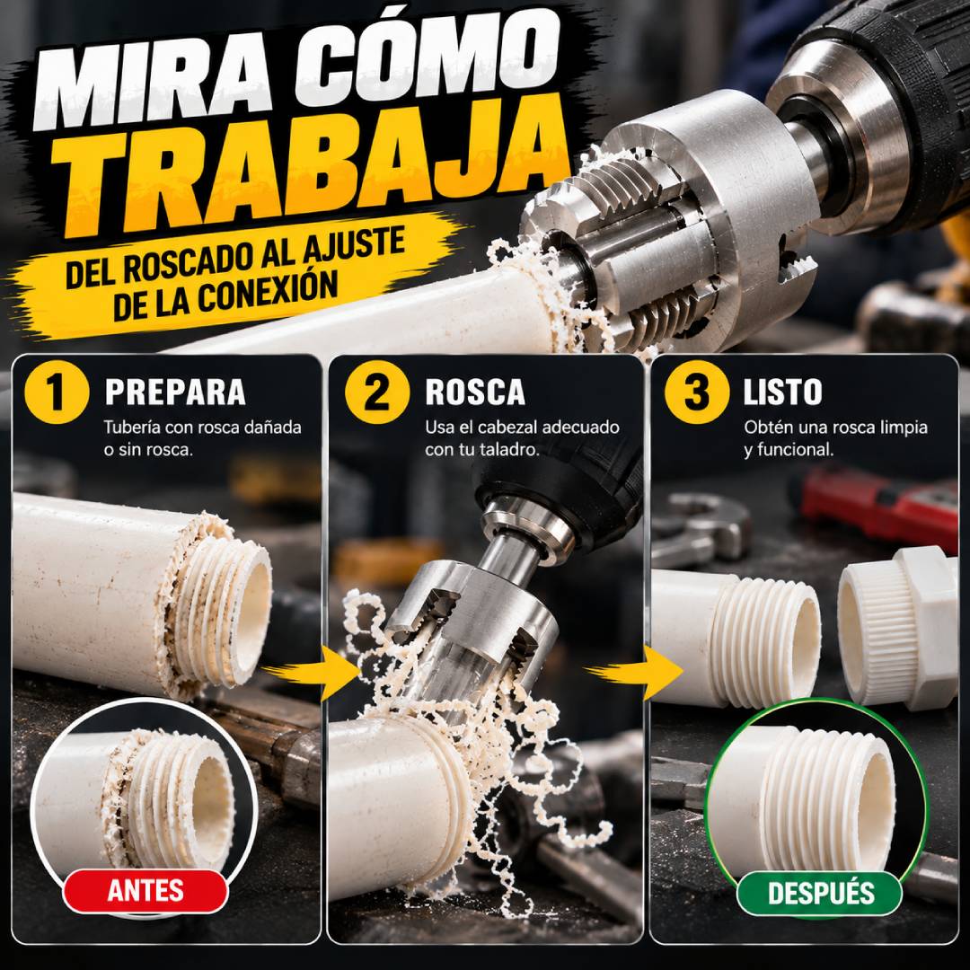 Roscafix PRO - Roscador de Tuberías 3 en 1