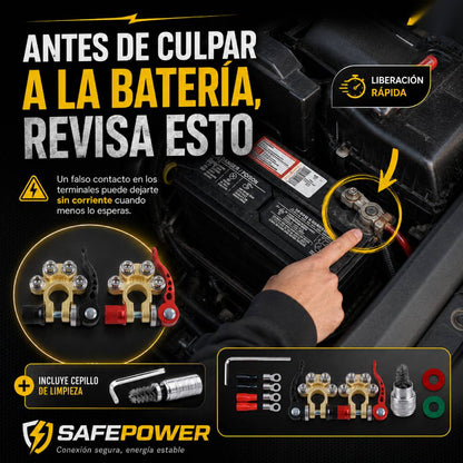 SafePower - 2 Pcs Terminales de Batería de Liberación Rápida