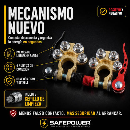 SafePower - 2 Pcs Terminales de Batería de Liberación Rápida