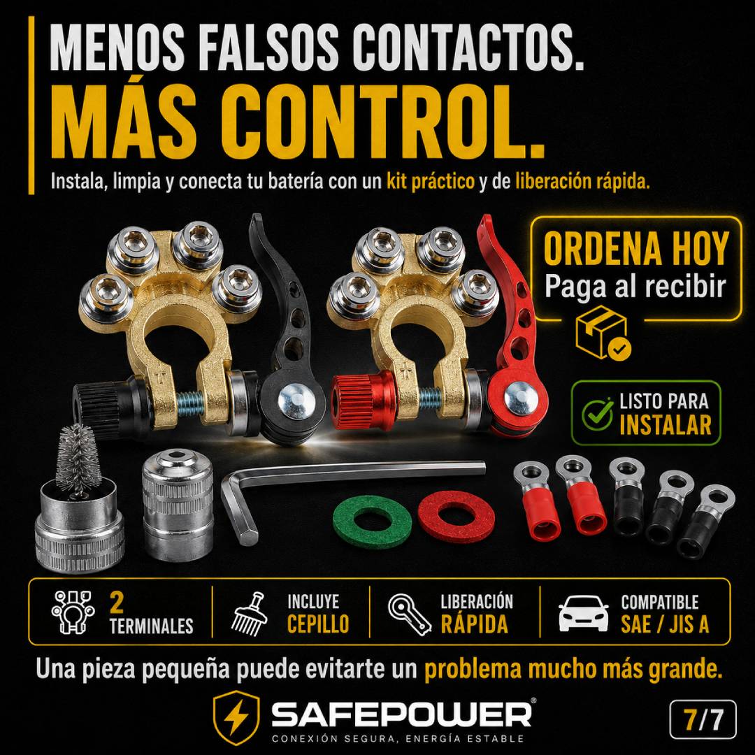 SafePower - 2 Pcs Terminales de Batería de Liberación Rápida