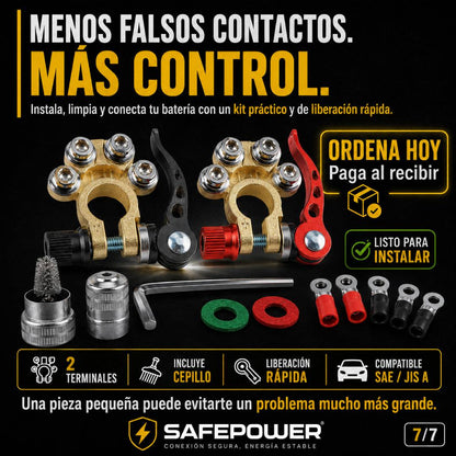 SafePower - 2 Pcs Terminales de Batería de Liberación Rápida