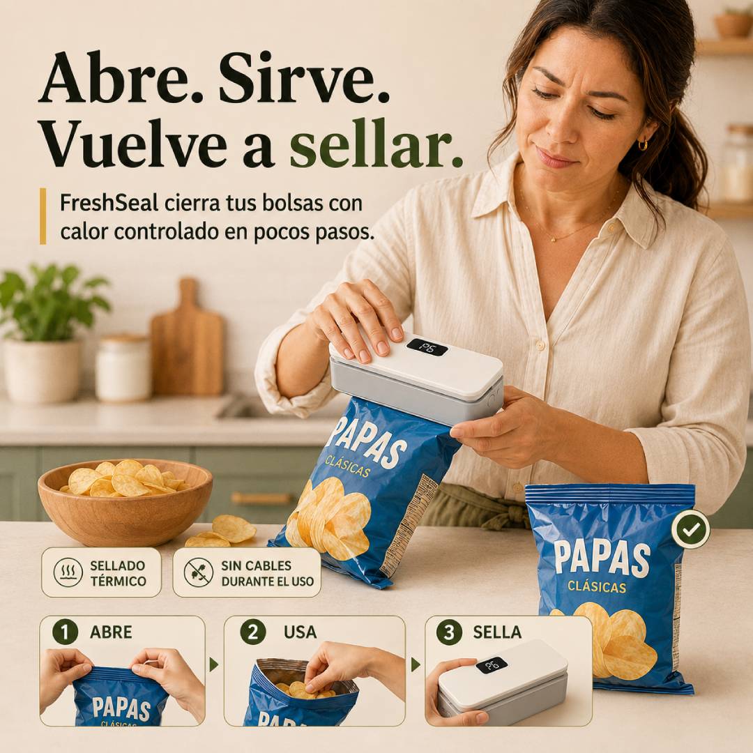 FreshSeal — Selladora Recargable de Bolsas