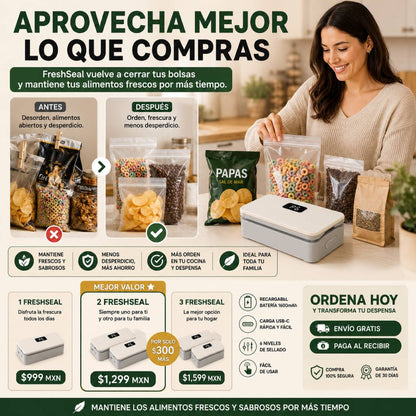FreshSeal — Selladora Recargable de Bolsas