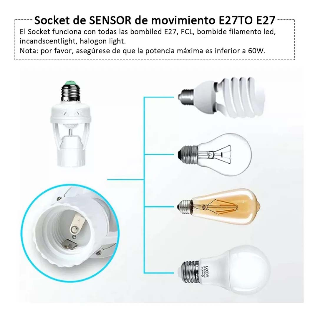 3 Sockets con sensor de movimiento