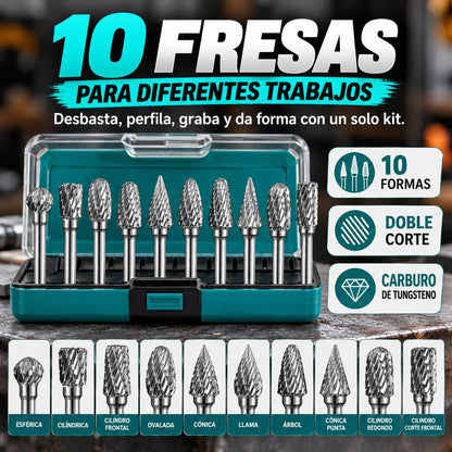Tungsten Pro - Kit de 10 Fresas