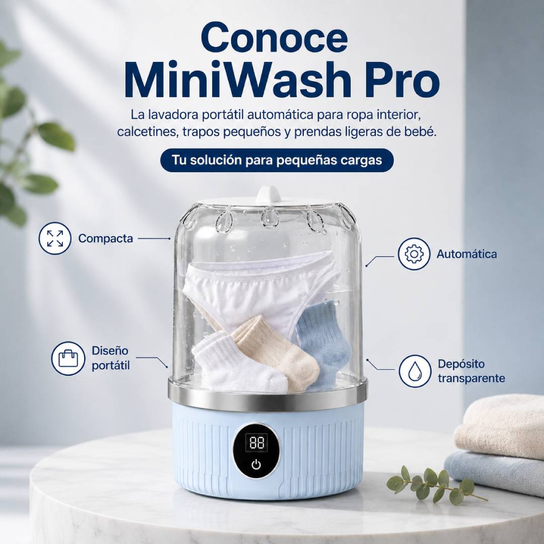 MiniWash Pro - Lavadora Portátil Automática