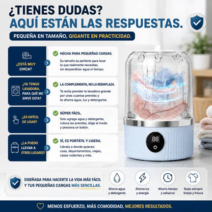 MiniWash Pro - Lavadora Portátil Automática