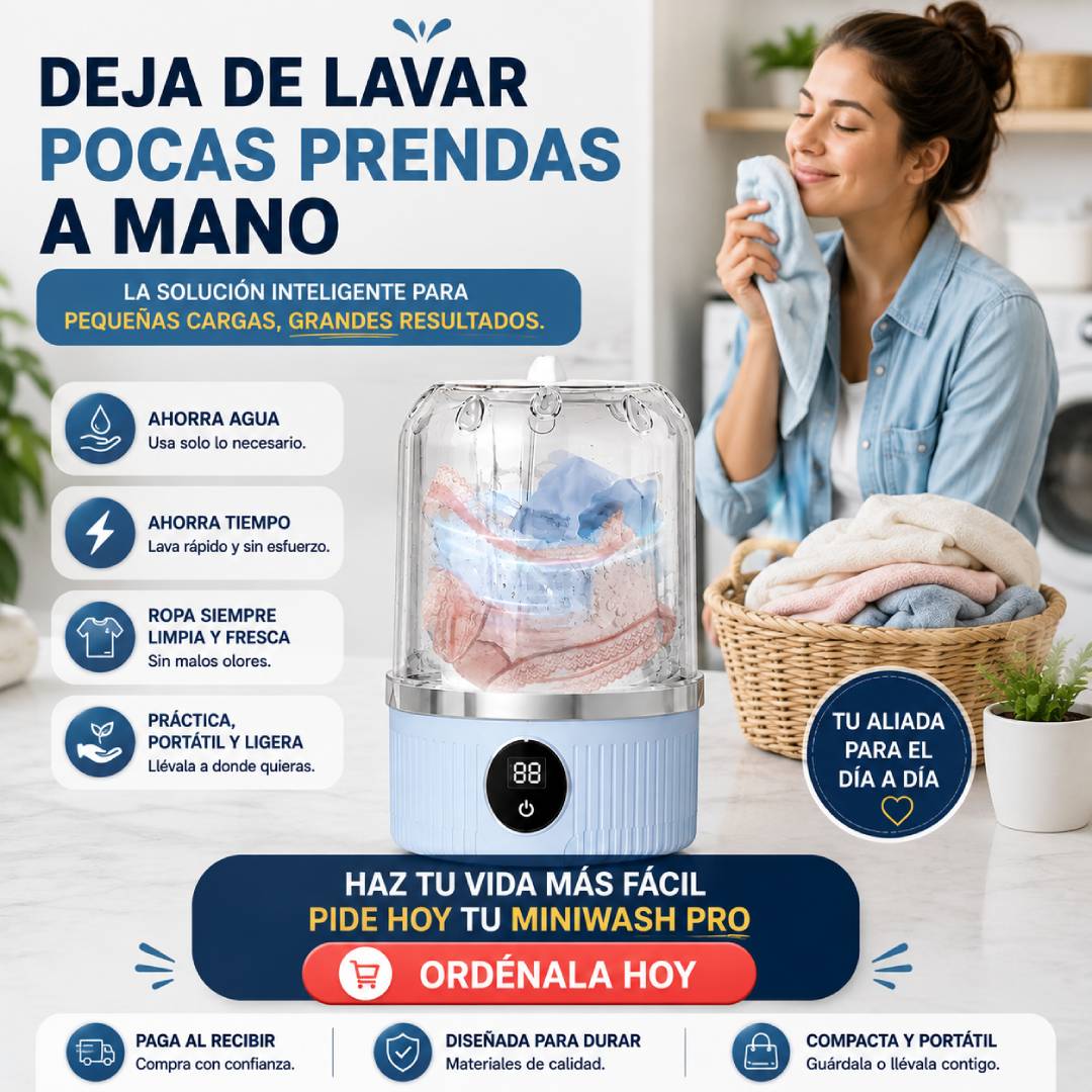 MiniWash Pro - Lavadora Portátil Automática