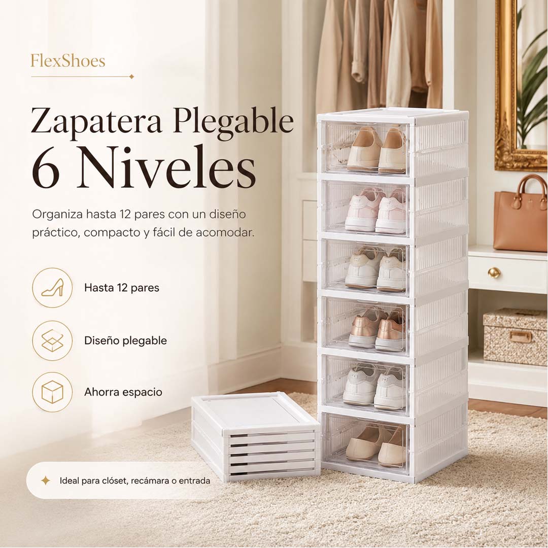 FlexShoes - Zapatera Plegable 6 Niveles