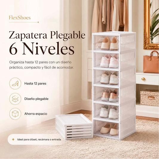 FlexShoes - Zapatera Plegable 6 Niveles